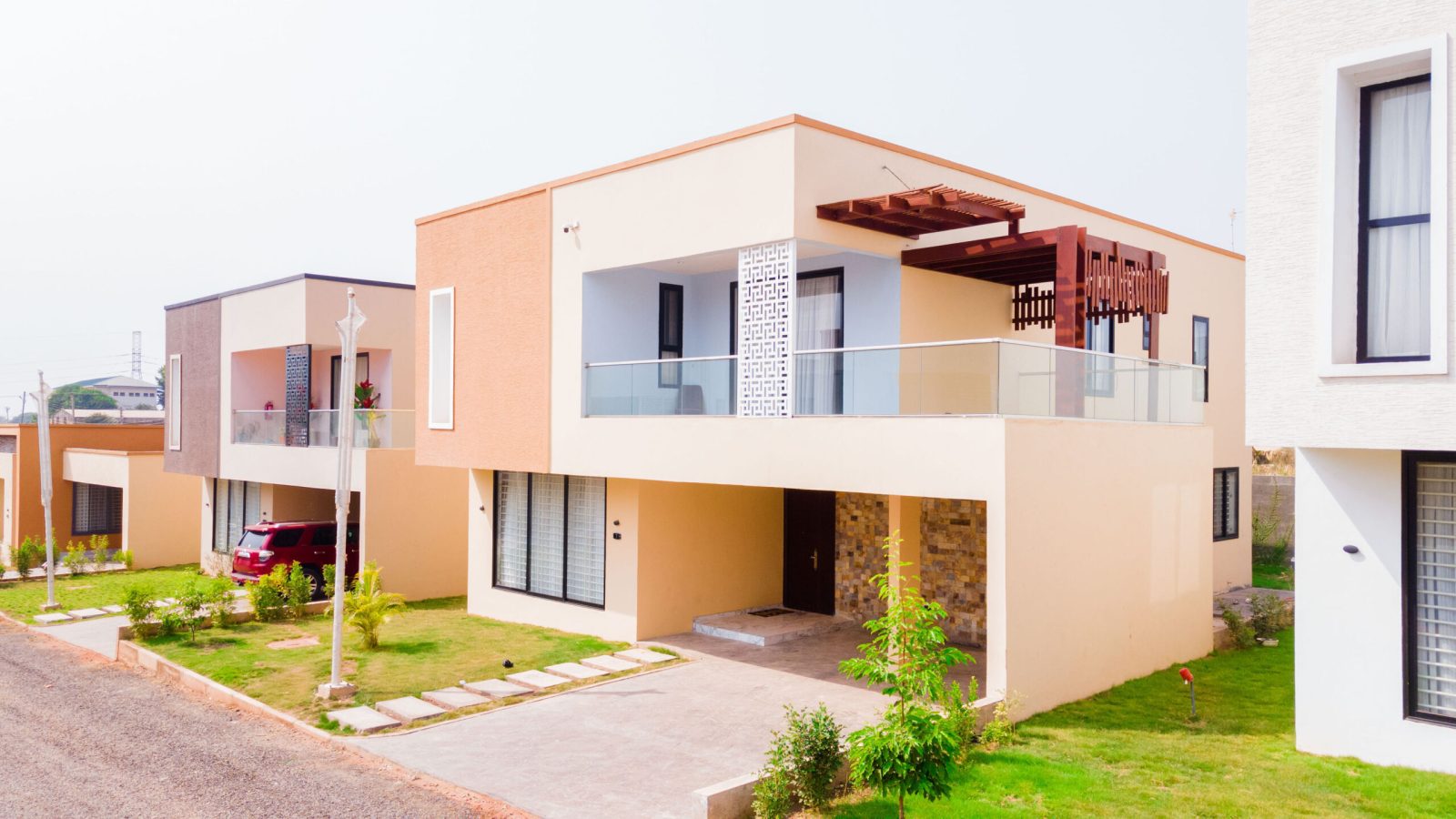 Modern two-storey Anchora home with balcony and pergola